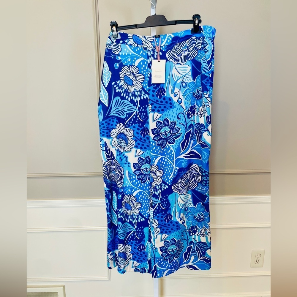 Alex Marie NWT XXL Pants Summer Blooms tropical blue white $109 wide leg